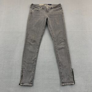AG Adriano Goldshmied Jeans Size 27R Skinny Ankle Zip Gray Stretch 29X28